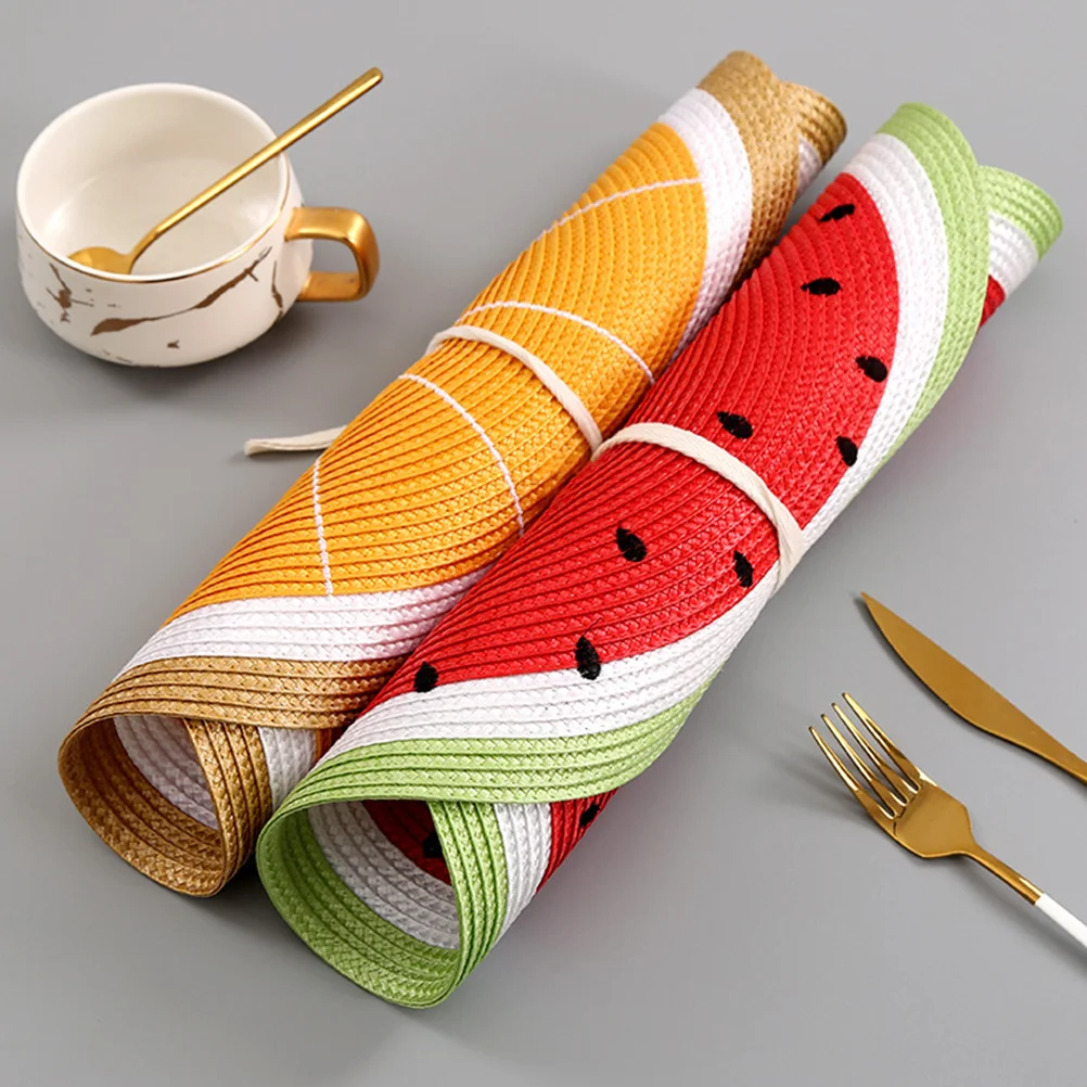 1 قطعة المفارش العزل الحراري المستديرة أدوات المائدة حصيرة آمنة للمنزل المطبخ النوم قاعة الطعام مكتب الديكور البطيخ #2