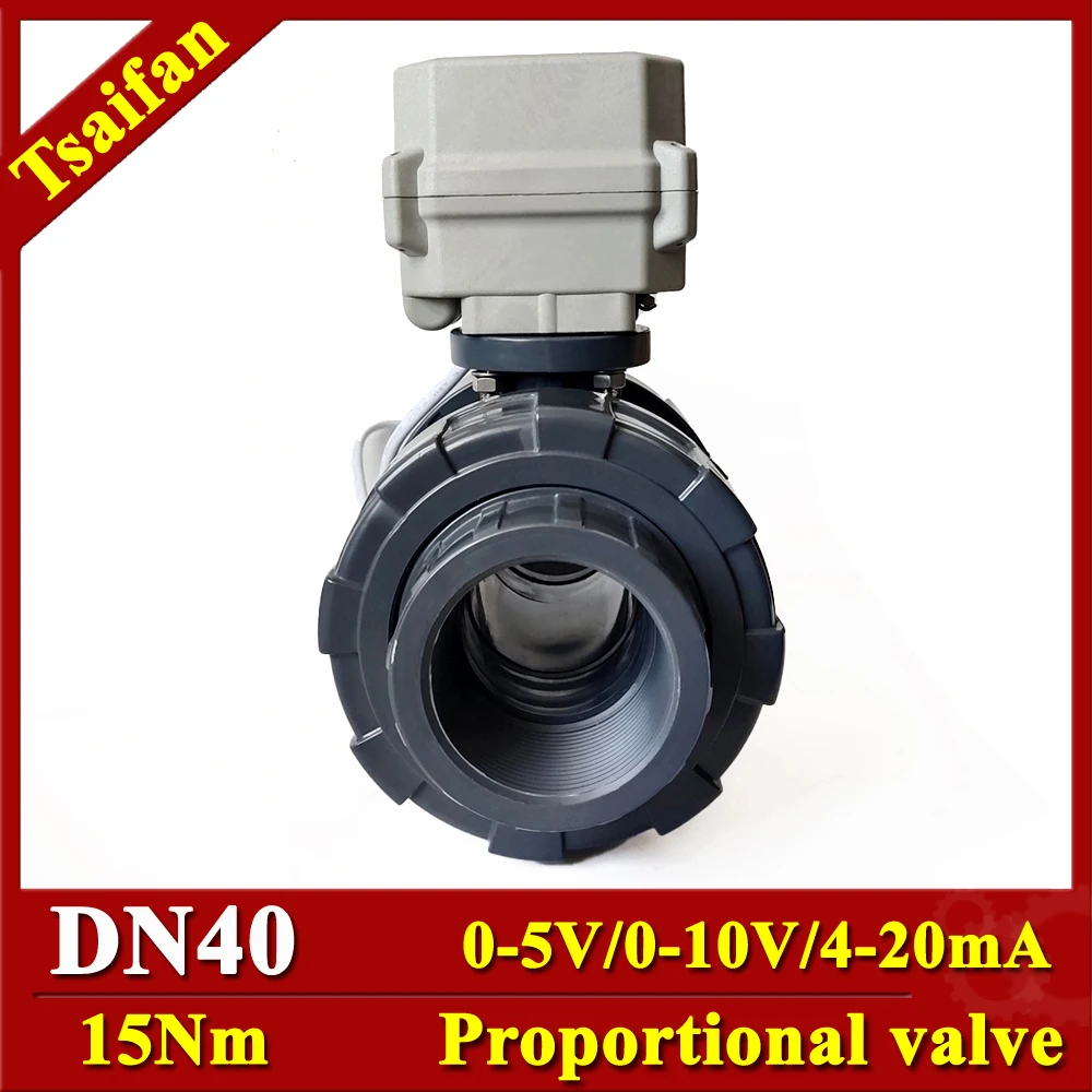 

1-1/2" Electric Regulating Valve For 50mm Pipe Glue End With 0-5V, 0-10V, 4-20mA , UPVC Good for Corrosion Resistant