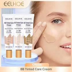Tinted BB Cream with SPF 30 Full Coverage Invisible Pores Acne Brightening Niacinamide Nude Makeup Facial Foundation Waterproof