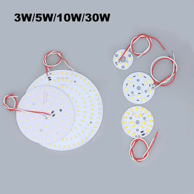 3W 5w 10w 30w Round LED Chip Bead warm White Lamp Lights wire 5V Board Bulb Round Light Source Dia 32MM 50mm 14mm B4