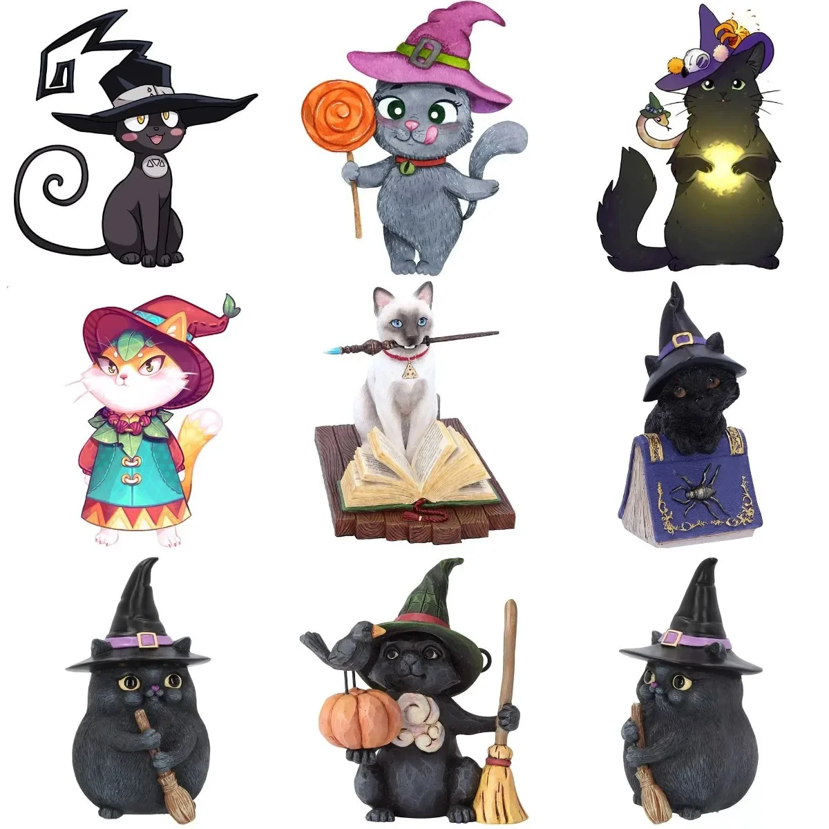 

Creative Magic Black Cat Sun Personalized PVC Waterproof Stickers Accessories for Decorate Car Wall Van Room Off-road Bumper