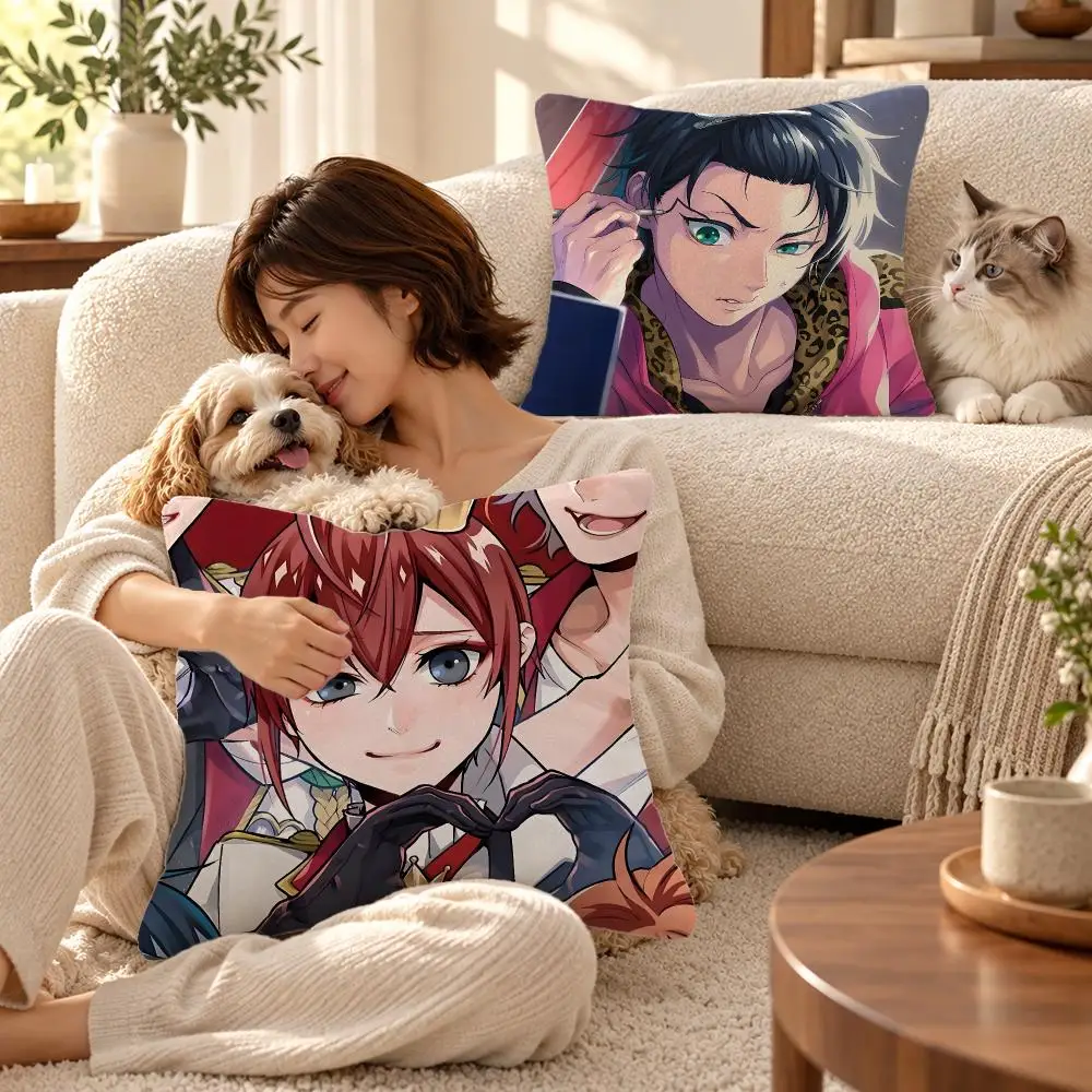 Game Twisted Wonderland Cushion Cover Soft Short Plush Throw Pillowcase Sofa Bedroom Home Decor Holiday Gift