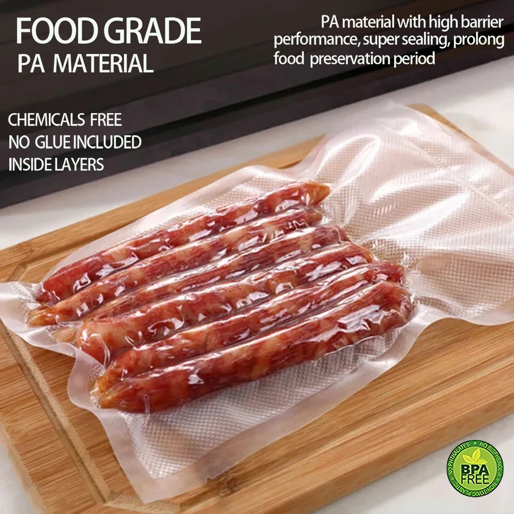 100pcs Food Vacuum Sealer Bags, Food vacuum bag, For Vac Storage Meal Prep And Sous Vide, Food Preservation Sealed Bag