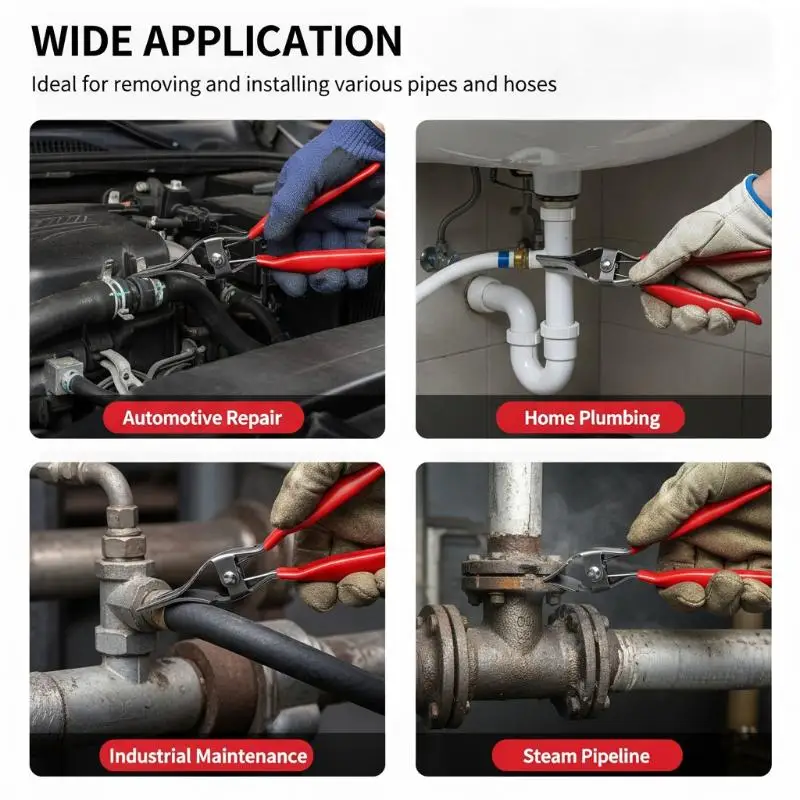 Automobile Tubing Oil Pipe Separation Clamp Joint Tightening Pliers Fuel Filters Hose Tube Buckle Removal Tools Car Pipe Tools