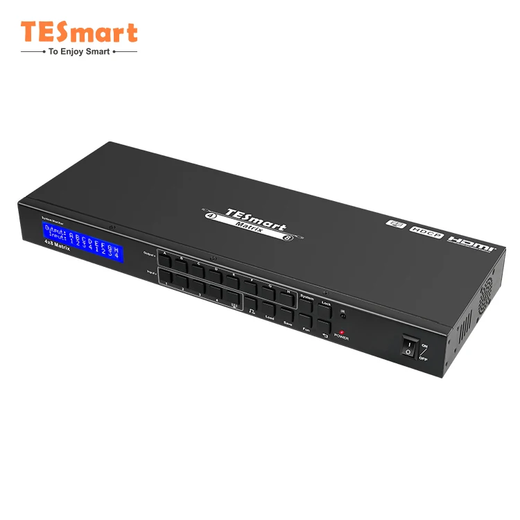 

TESmart High Quality 4X8 HDMI Switch Rackmount 3D HDCP Hdmi 4Kx2K IR RS232 and WEB Control Matrix Switch