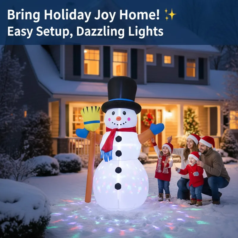

Snowman 4FT Waterproof Blow Up Yard Decoration Christmas Inflatable Outdoor Holiday Lawn Garden Lighted Christmas Decoration New
