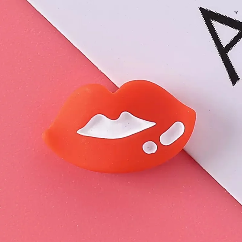 20Pcs New Lovely Mini Cartoon Red Sexy Charm, Lips Resin Cabochon Scrapbook Diy Jewellery Hairpin Accessories Decorate Craft A52