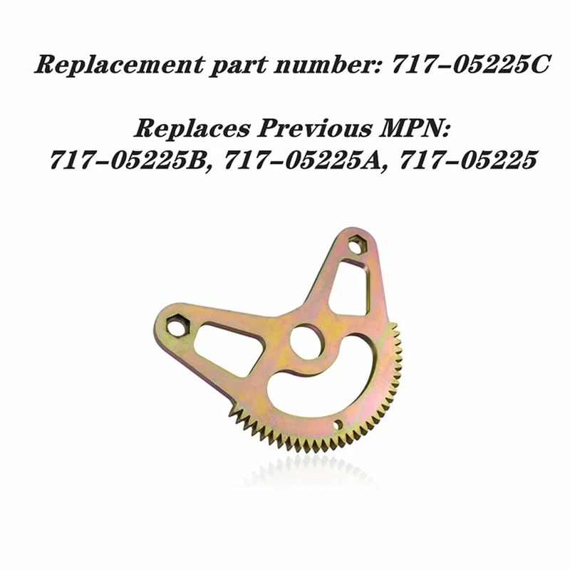 Segmento del engranaje de dirección ABRE-717-05225C para Troy-Bilt Cub-Cadet Craftsman 16 pulgadas GT XT1 XT2 50 SLX54 SLX50 GX54, Etc.