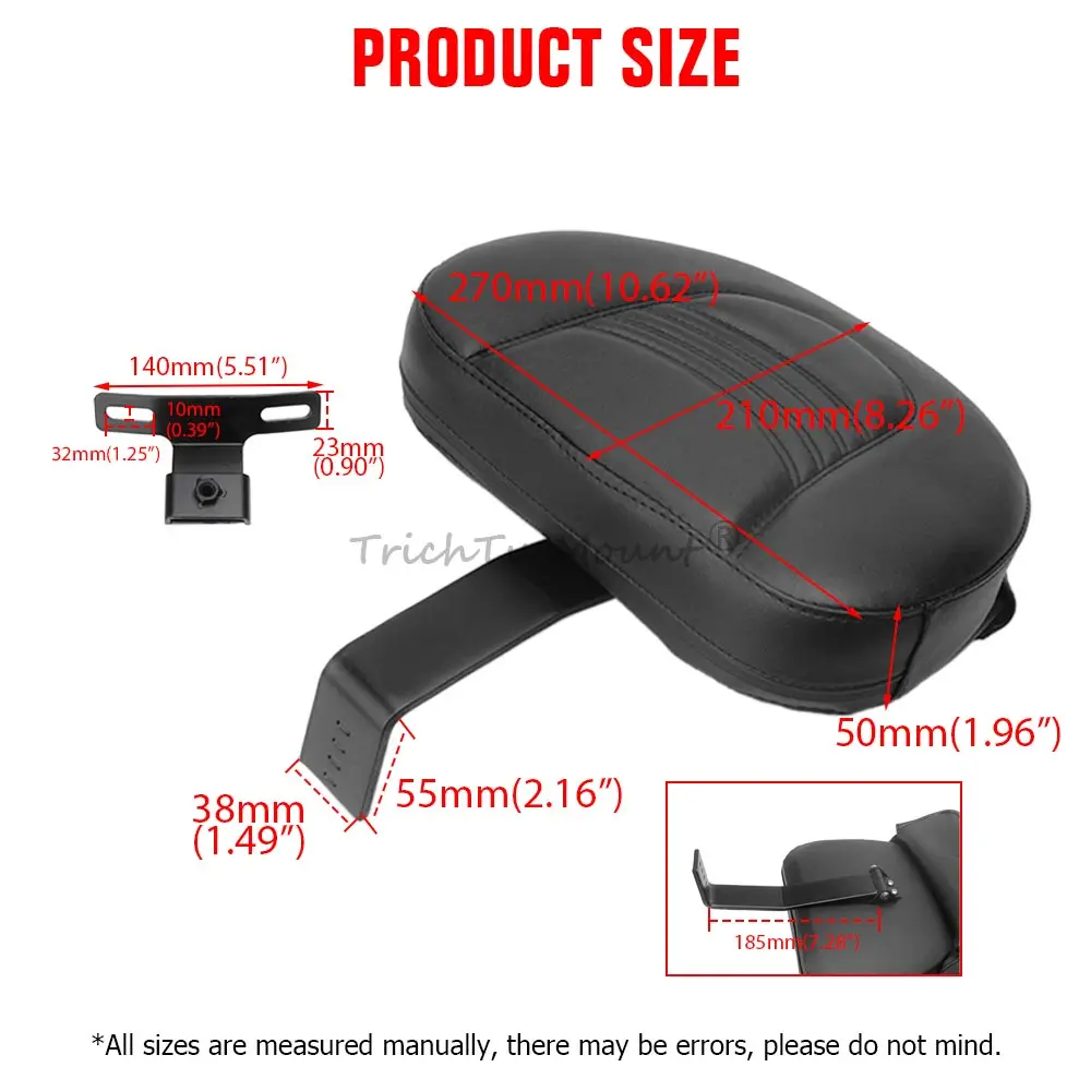 Adjustable Driver Backrest For Harley Heritage Softail Classic Fat Boy Flstfb 2007–2017 Black Bracket Pu Leather Easy Cleaning
