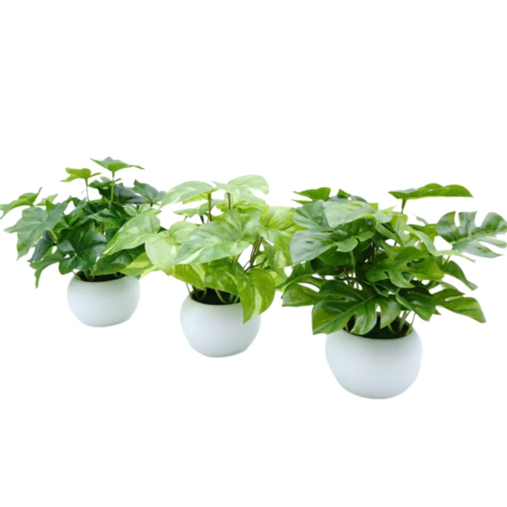 

Realistic Small Fake Plants Mo'nstera Deliciosa Golden Pothos Ivy Artificial Potted Plants Simulation Plants