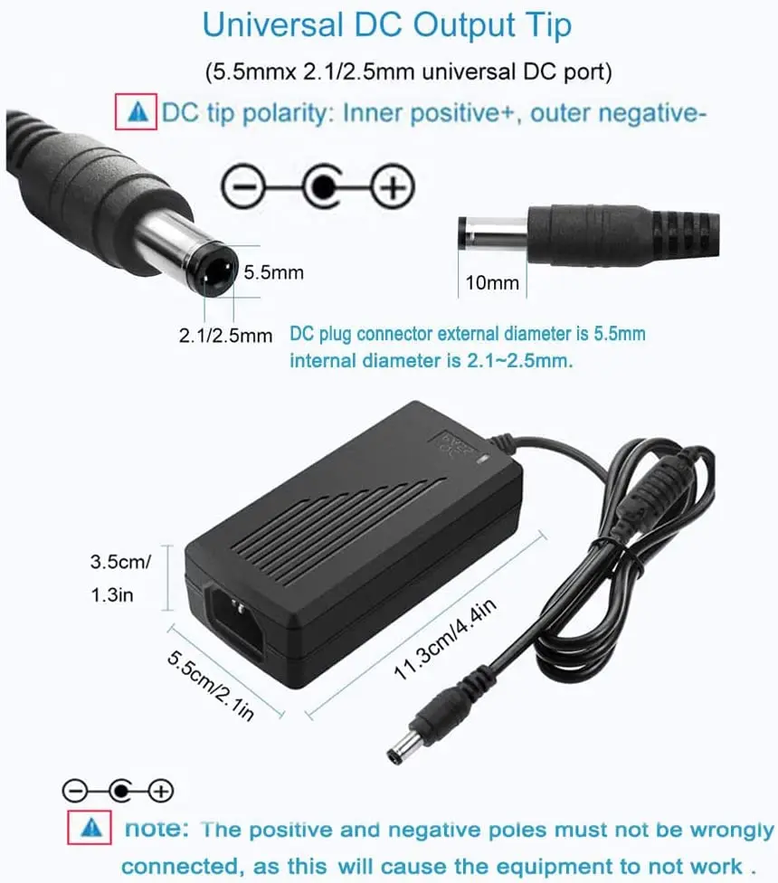 LED Power Supply Adapter 5A DC12 5V 24V Converter Transformer AC100-240V With 5.5x2.1~2.5mm Jack For LED Strip Light CCTV Camera