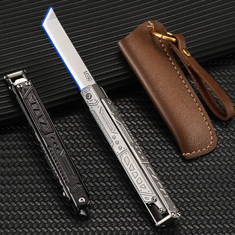 Mini stainless steel knife M390 blade outdoor EDC portable unboxing self-defense new rotatable small knife