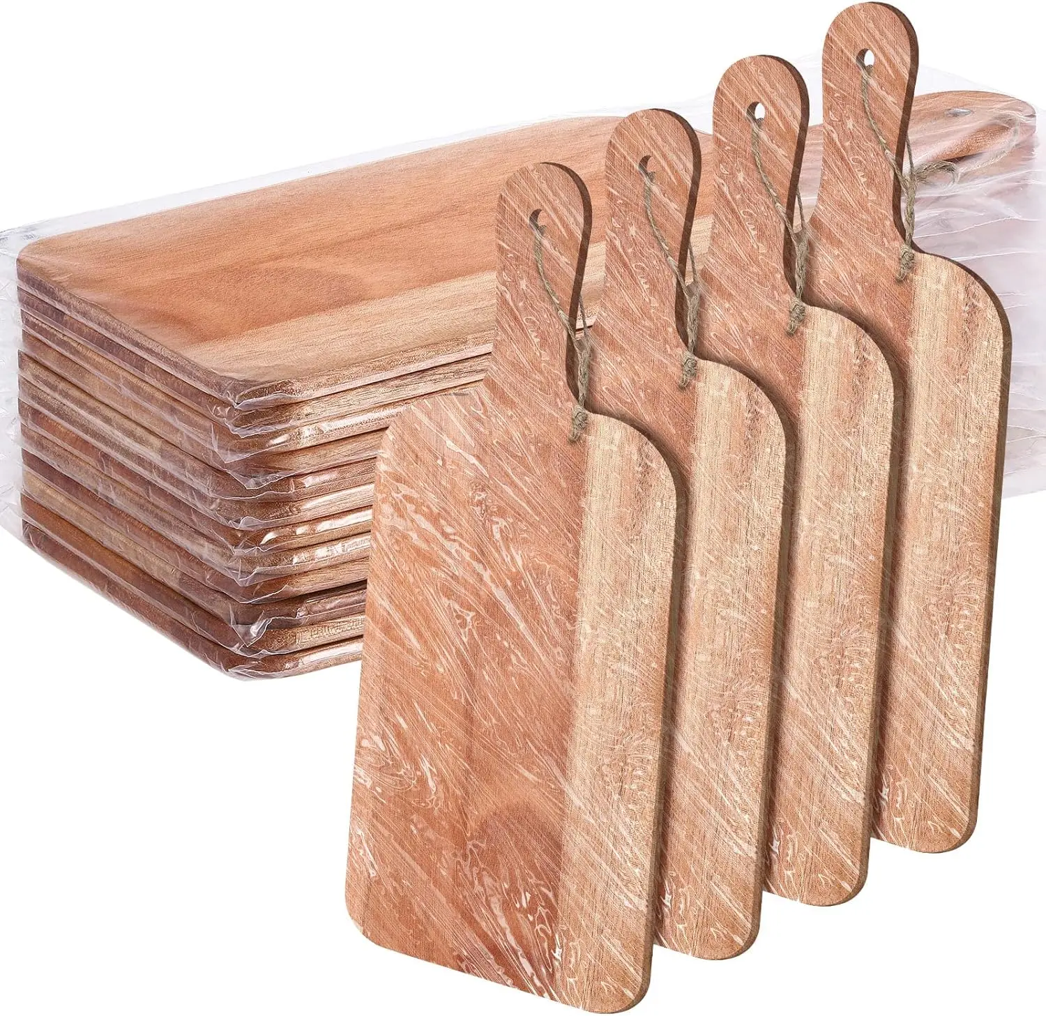 

12 Packs Wooden Cutting Board Set with Handles Large Kitchen Serving Plain Chopping Board Bulk Gifts for Mom(Walnut,15 x 7 Inch)