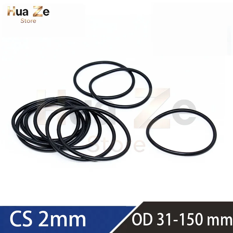 1 10 20pcs , CS 2mm OD 31 32 33 34 35 36 37 38 39 40 42-150mm,Black NBR O-Ring Seals Oil Resistant Round Gaskets Customizable