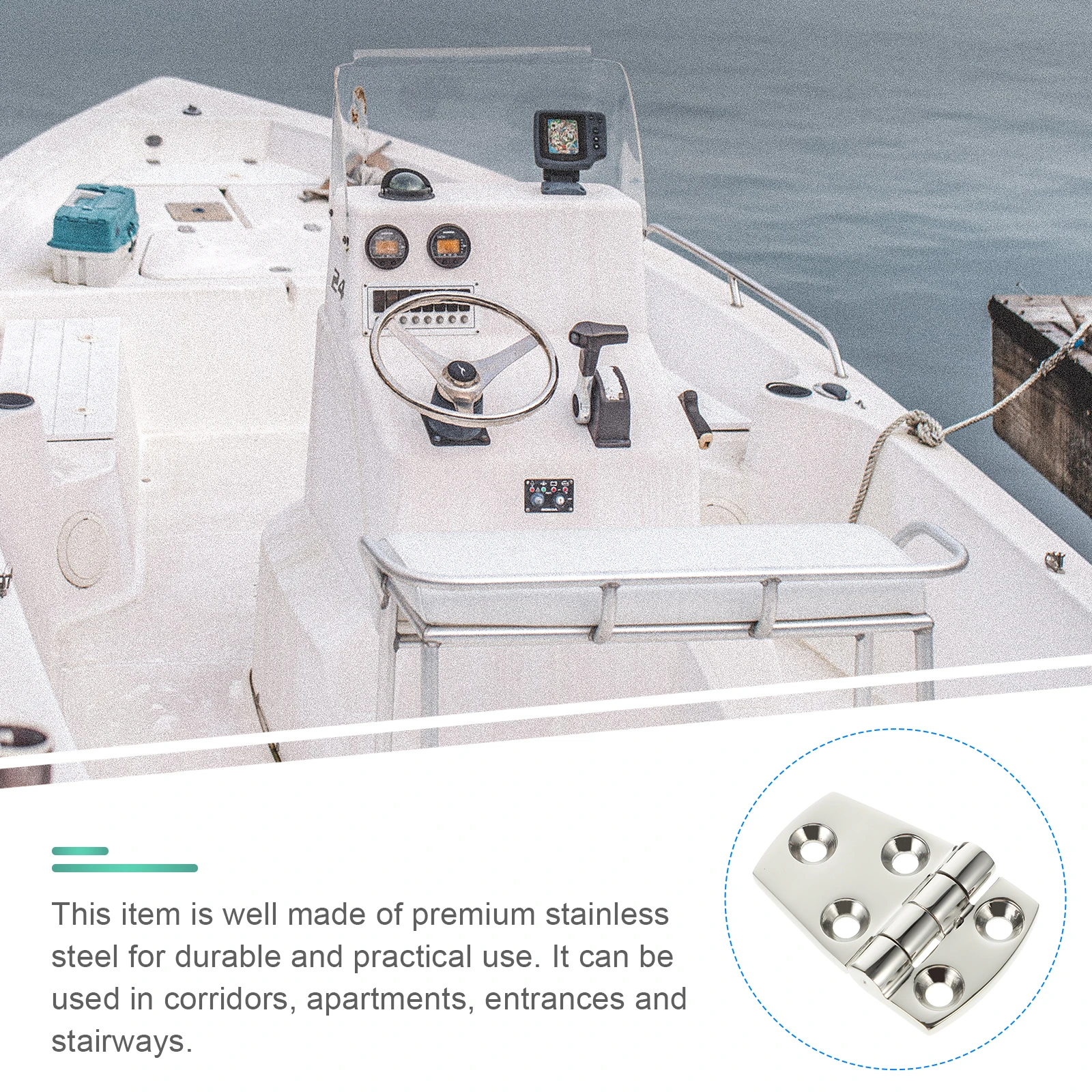 

2Pcs Stainless Steel Heavy Duty Door Hinges Thickened Smooth Rotation Noise-Free for Yacht Rv Home Cabinet Gate Furniture