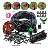 30M Garden 1/4'' Drip Irrigation Kit Automatic Watering System Nozzles for Farmland Bonsai Plant Flower Vegetable Greenhouse