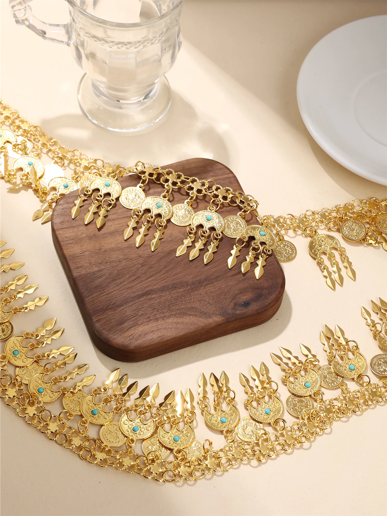 

Ближневосточная женская цепочка для тела, цепочка на плечо, цепочка для одежды, в турецком стиле с монетами, роскошная винтажная, для вечеринок, свадеб и праздников