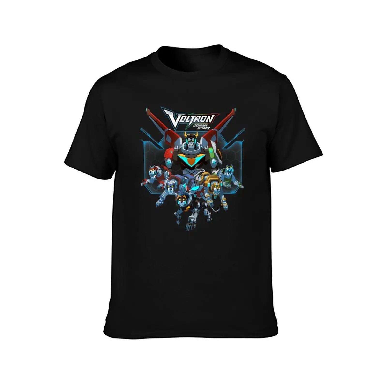 Voltron Legendary T-Shirt, Summer Casual Cotton Tee, Oversized Streetwear Tops, Vintage Graphic Print, Loose Fit Short Sleeve