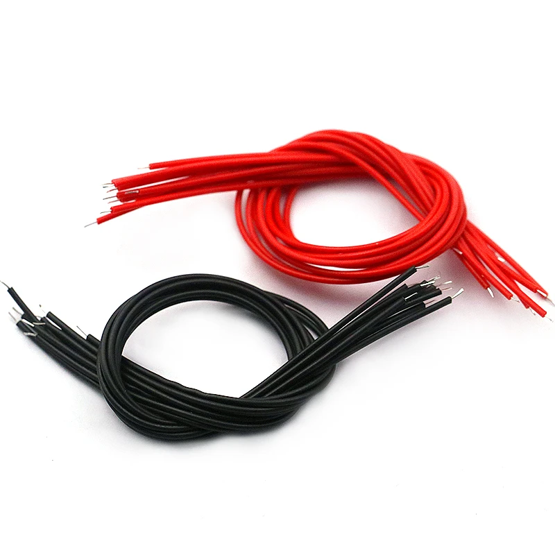 20 Pieces Double-head Tinned 26 # Wire Length 20CM Connecting Wire Jumper Welding Wire Red/black