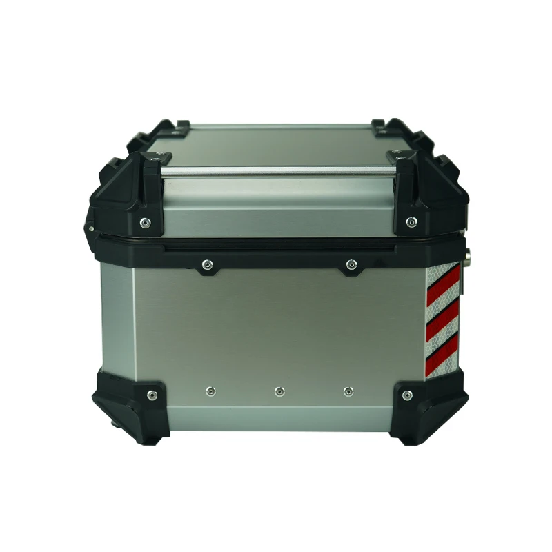 

Motorcycle Top Box 35l Silver Helmet Storage Box Universal Aluminum Case Alloy Tail Box