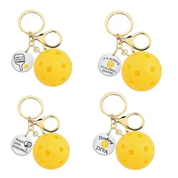 Pickleball Bag Tag Keyring Hot Selling English Pickball Pendant For Party Hoilday Handbag Birthday Gift Car Keychain Accessories