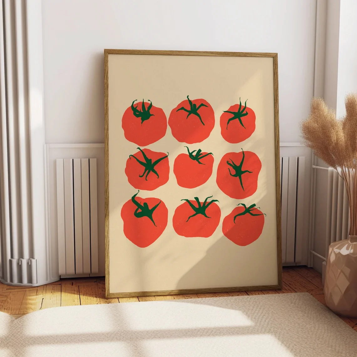 1PC frameless decorative art print,Tomato Print, Kitchen Wall Art, Food Art, Mediterranean Print, Printable Wall Art, Eclectic K