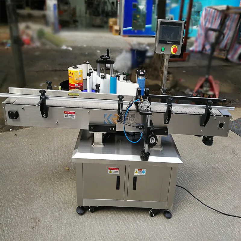 Bottle Labeling Machine Round Water Sanitizer Plastic Glass Juicer Sticker Label Machine For Oil Bottle Wine Jar Marking