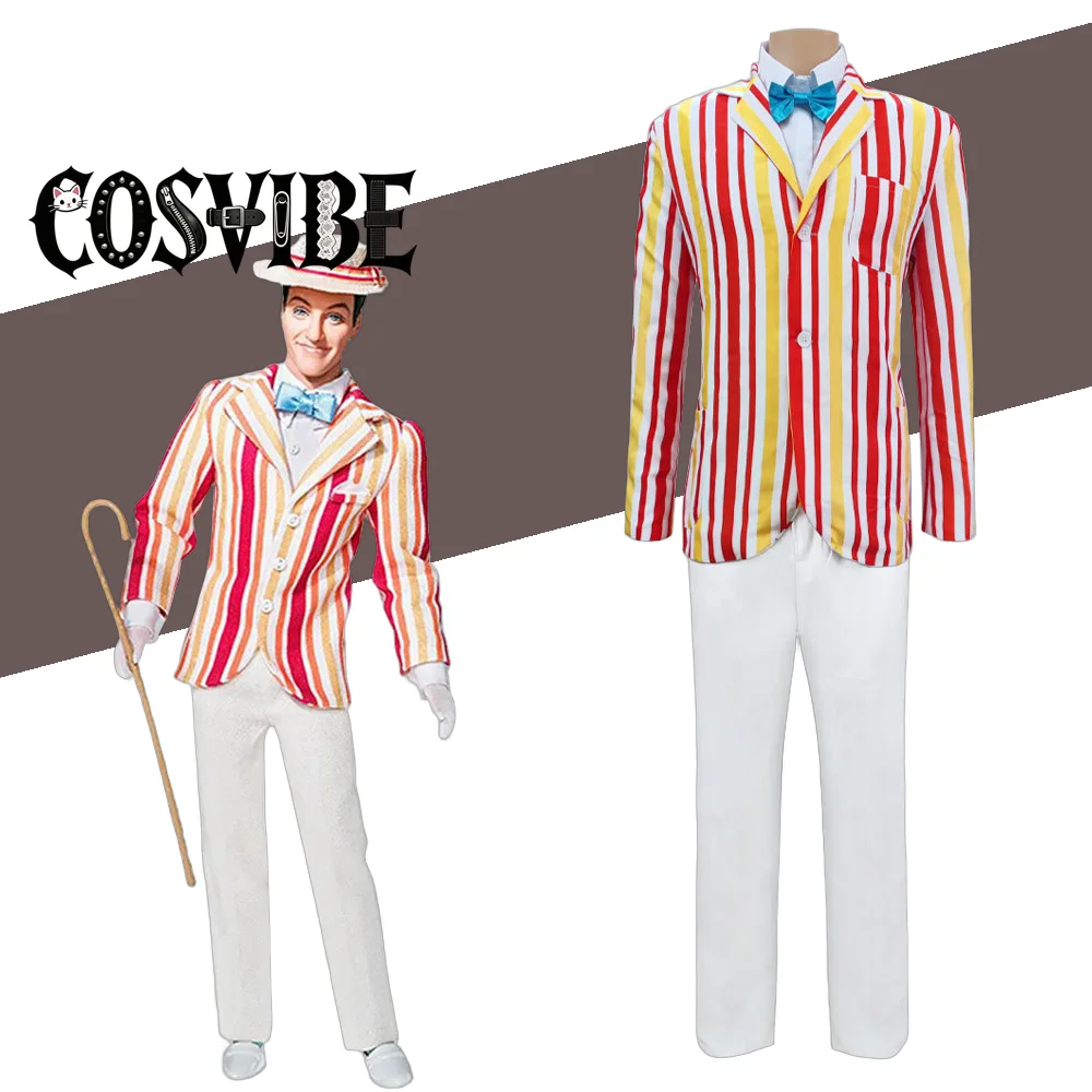 Disfraz de Cosplay de Bert de Mary Poppins - Conjunto Completo con Sombrero del Personaje de la Película Dick Van Dyke, Traje de Halloween para Hombres Adultos