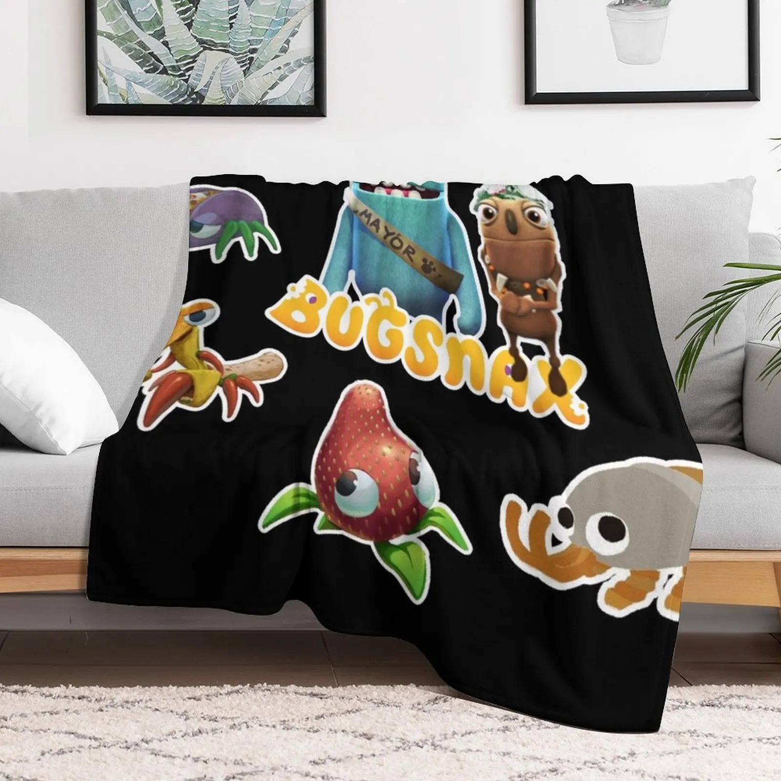 Bugsnax Fan Art Pack Bugsnax Grumps and BugSnax Characters Mayor Filbo Throw Blanket Sleeping Bag Thermal Blankets