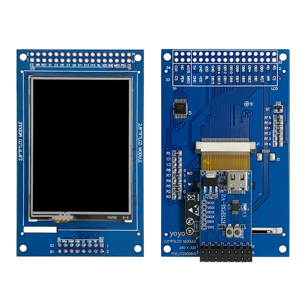 Imagem -03 - Dispositivos Eletrônicos de Display Lcd Tft 2.4 Esp32 Lvgl Suporta Wi-fi e Bluetooth Módulo Lcd 240x320 Interface Tipo-c Online