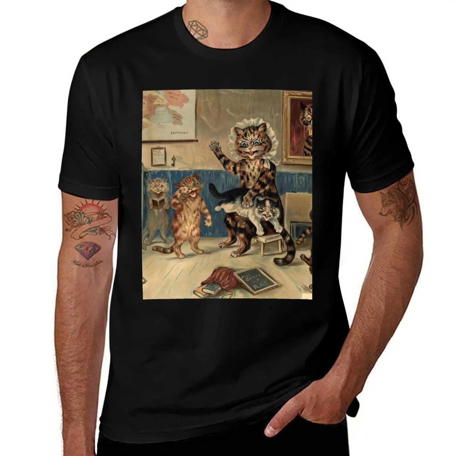 

Футболка The Naughty Puss by Louis Wain, мужская футболка из хлопка, 100% футболки для мужчин, мягкие забавные футболки из хлопка, темный юмор, футболка