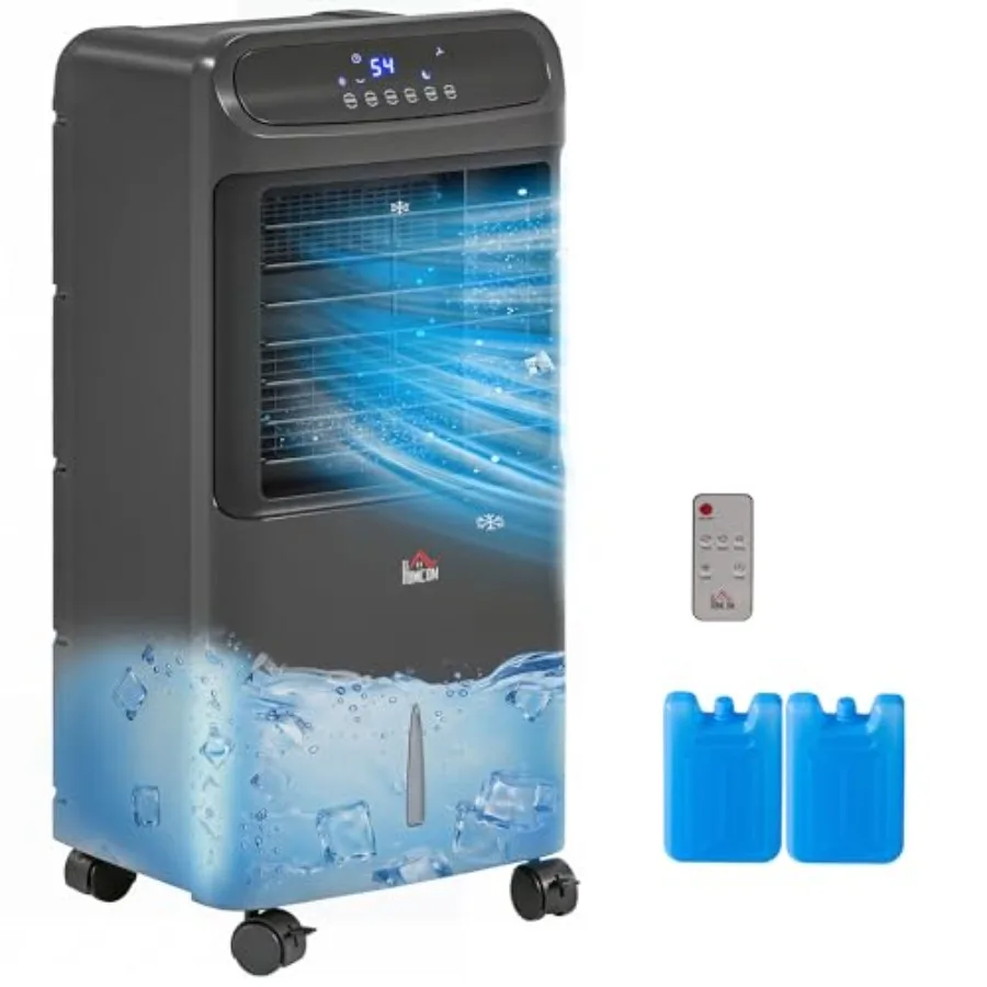 

32 Evaporative Air Cooler for Home Office: Plastic, White, 3-in-1 Ice Cooling with 60 Oscillation, Humidifier, Remote, 3 Modes,