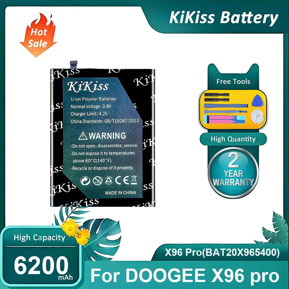 

Долговечная батарея для мобильного телефона DOOGEE X96 pro, X96 Pro (BAT20X965400), 6200 мАч