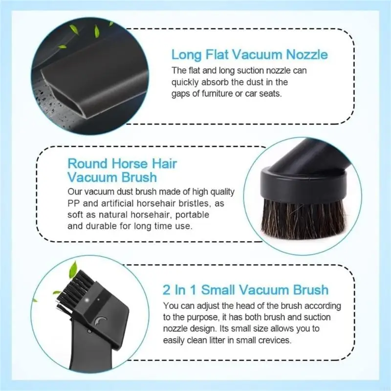 Suitable for Philips Midea vacuum cleaner accessories, suction head 2-in-1 round brush brush head universal inner diameter 32mm