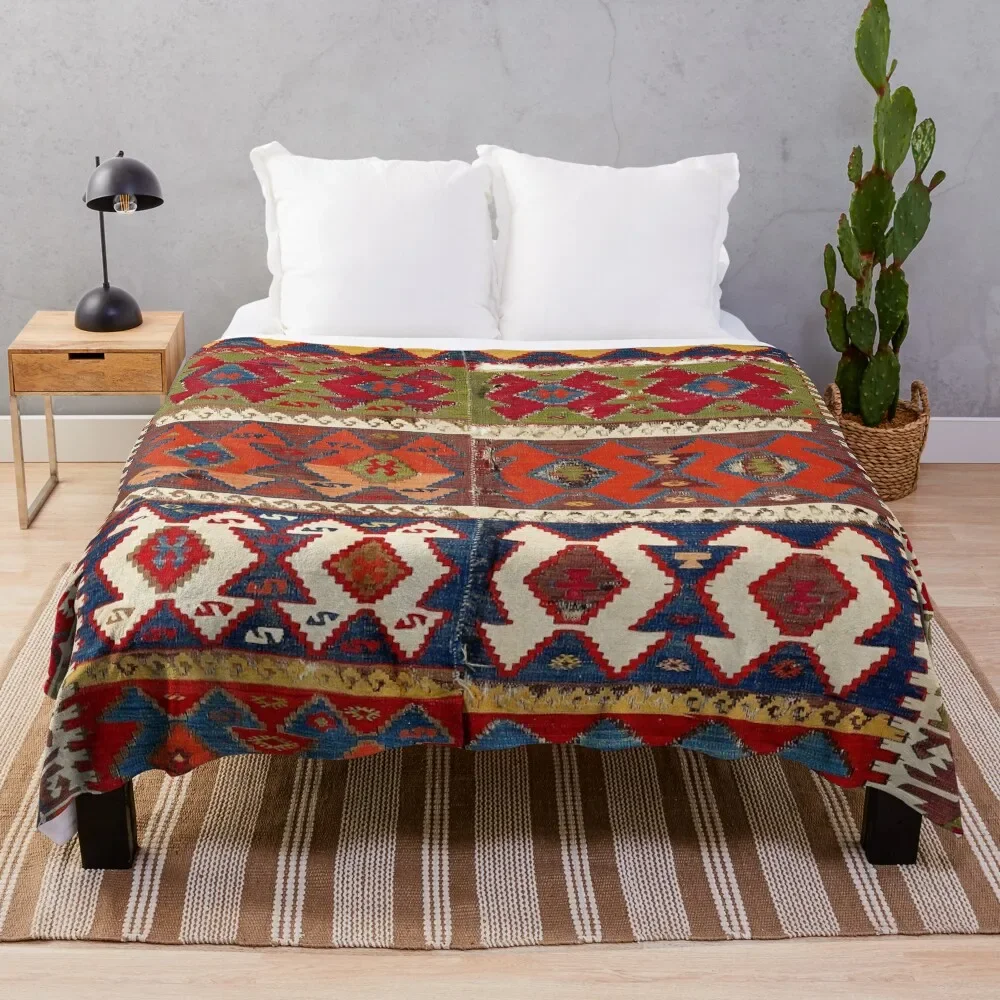 

Mut Taurus Anatolian Kilim Print Throw Blanket wednesday Single Blankets