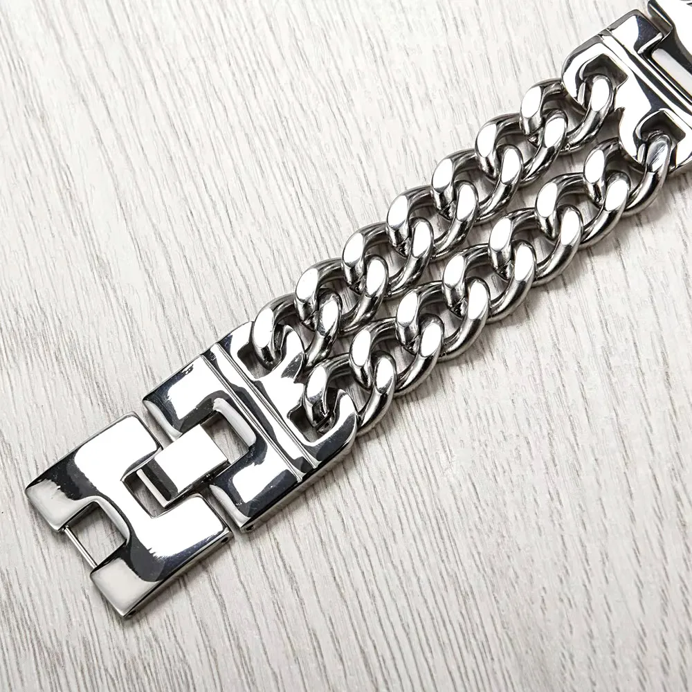 Motorcycle Rider High Polish Stainless Steel  Bracelet For Men Gothic Punk Skull Biker Logo Personality Fashion Jewelry Gifts