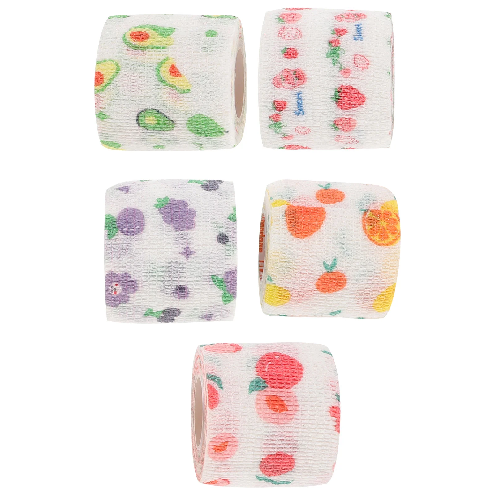 5 Rolls Self-adhesive Bandage/cute Fruit/sports Bandage/5cm Wide Pet Tape Athletic Wound Tapes Portable Dog