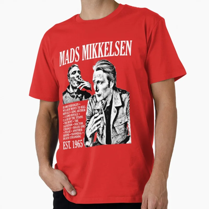 Mads Mikkelsen 80s Horror movie hannibal lecter 1218 Scary Halloween Gift t shirt for men Cannibal Graphic clothes All size tops