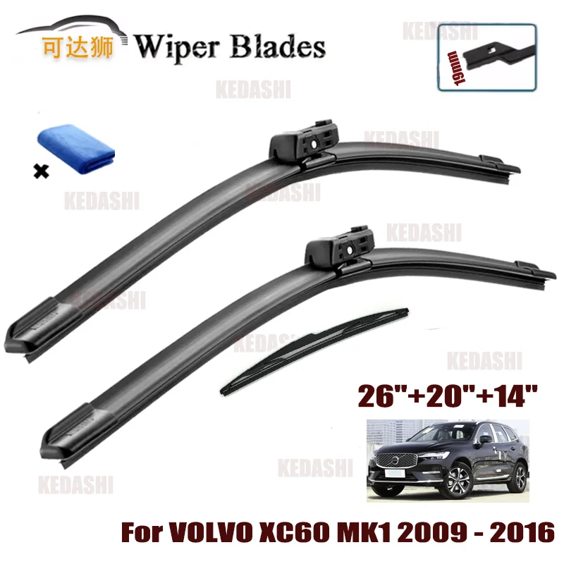 For VOLVO XC60 MK1 2010 2011 2016 Car Wiper Blade Front Rear Windscreen Windshield Wipers Blades Auto Accessories 26
