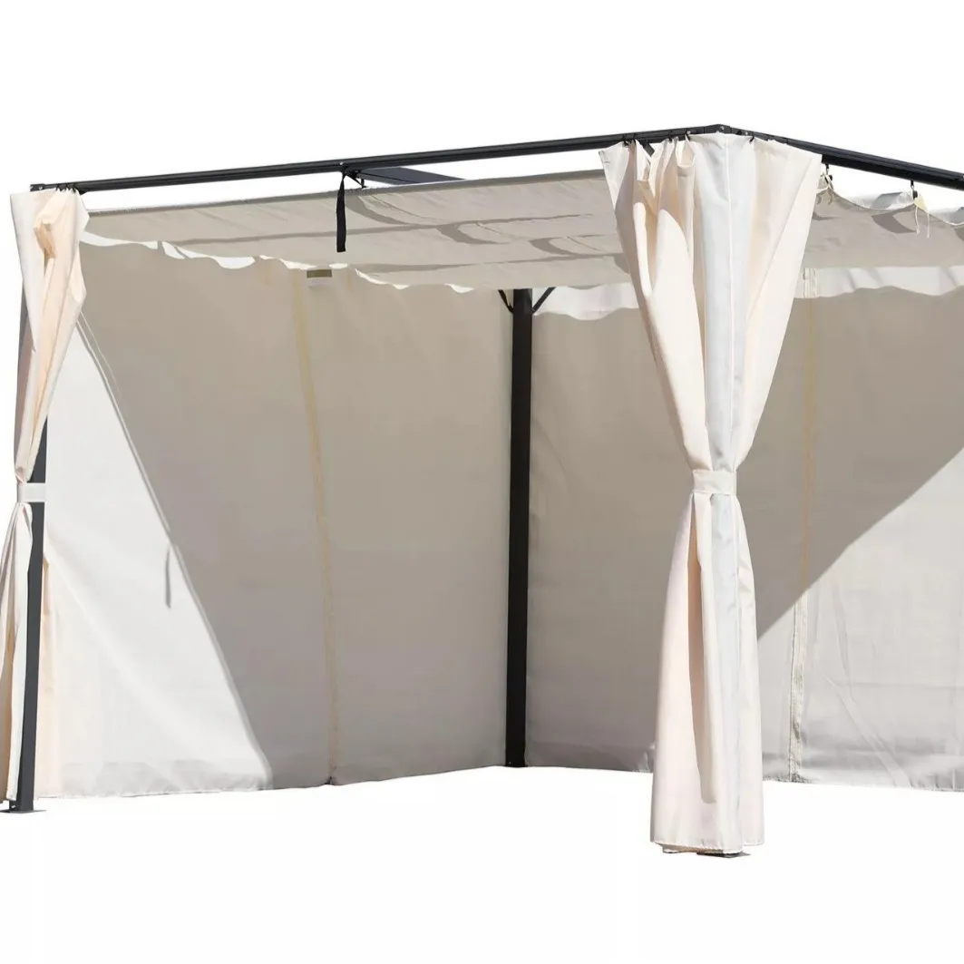 Outdoor wrought iron tent courtyard garden terrace canopy shading rain belt surrounding flat pull