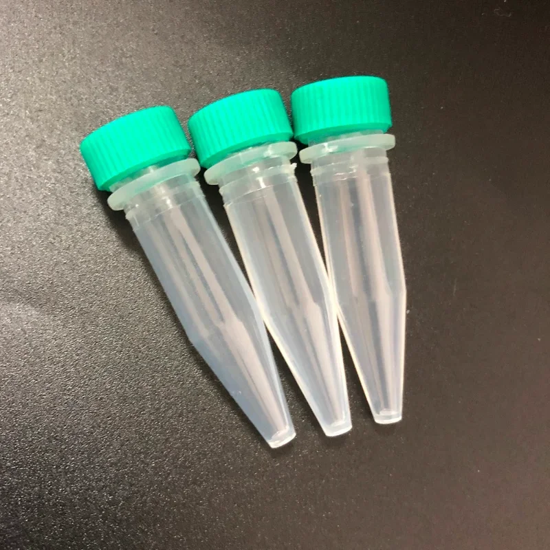 500Pcs/Lot 1.5ml 9×48mm Plastic Cryogenic Vials 0.5ml Screw Cap Sharp Bottom Centrifuge Tube Laboratory Cryovial With Seal Ring