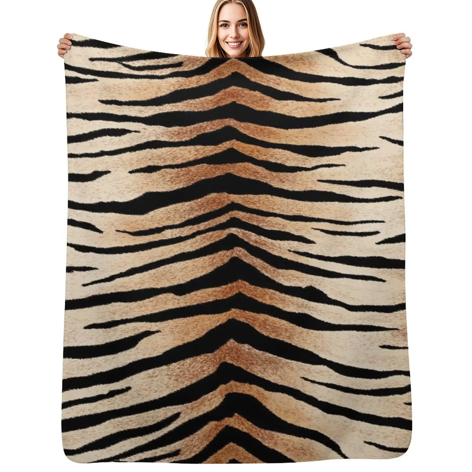 

Exotic Tiger Stripes Print Throw Blanket Cozy Throw Blanket for Bed Sofa Chair