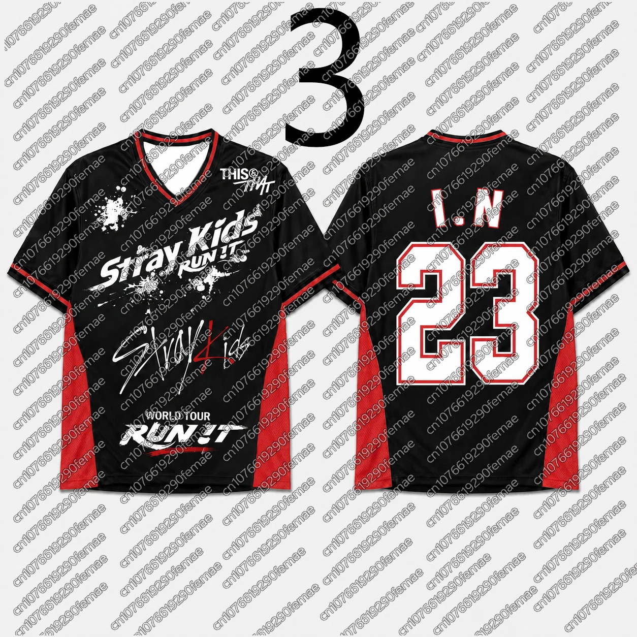 Best Gift 2026 STRAYKIDS RUN IT Tee - Kpop Street Style Casual T-Shirt, Unisex Black/Red Top for Festival Cosplay Workout view 4