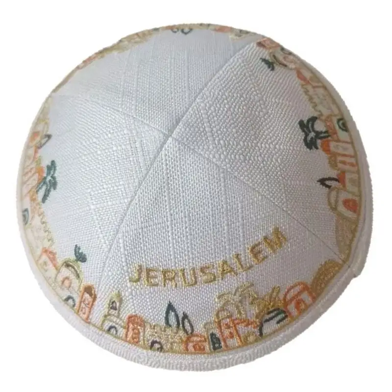 P9FE Faltbare ethnische runde Hut-Kippa-Kappe für Männer, Freizeit- und Outdoor-Kulturveranstaltung – Detail 3