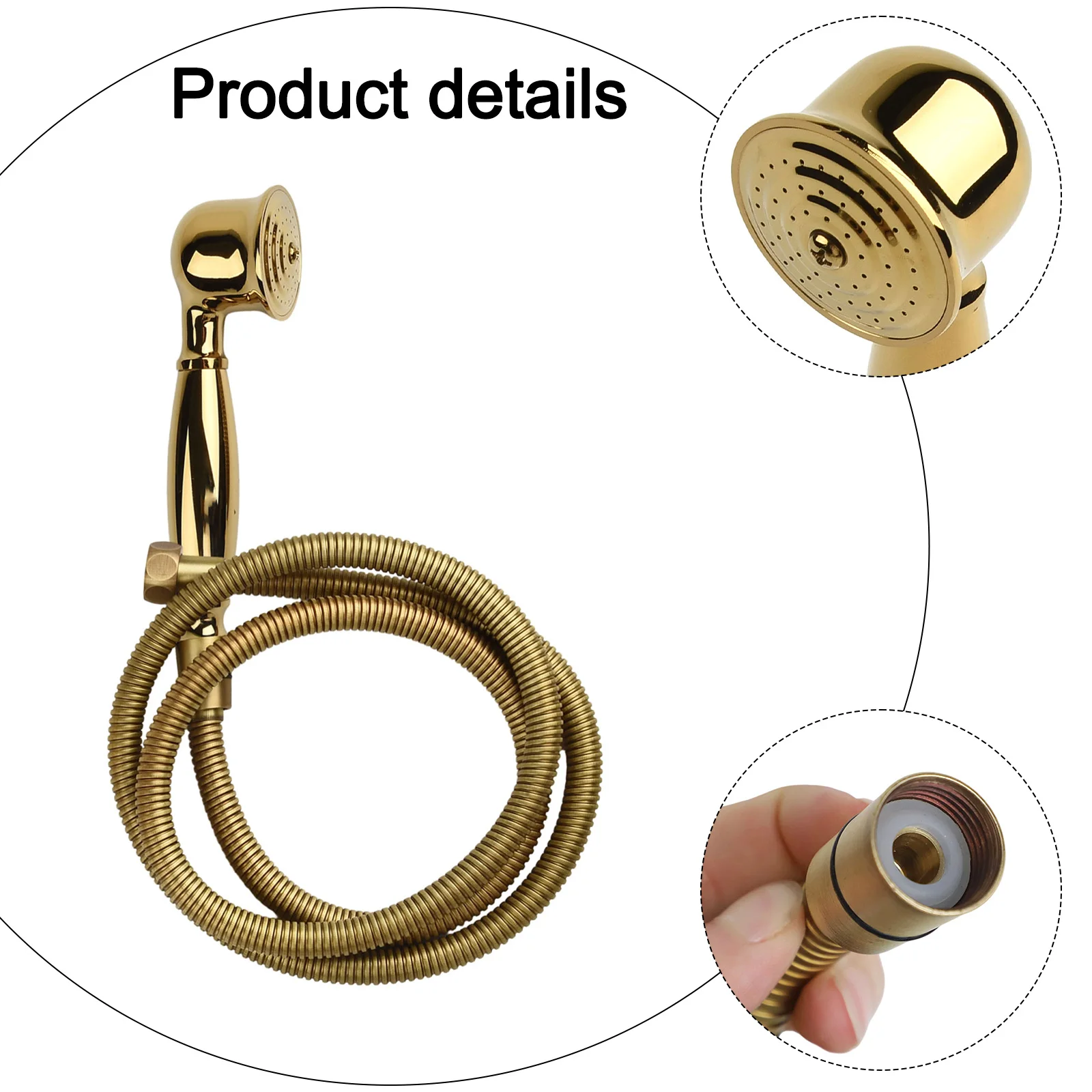 Brass Shower Head Handheld Shower Replacement Bathroom Use Leak-resistant Rust-resistant Utility Bill Saver For Kids Bathing