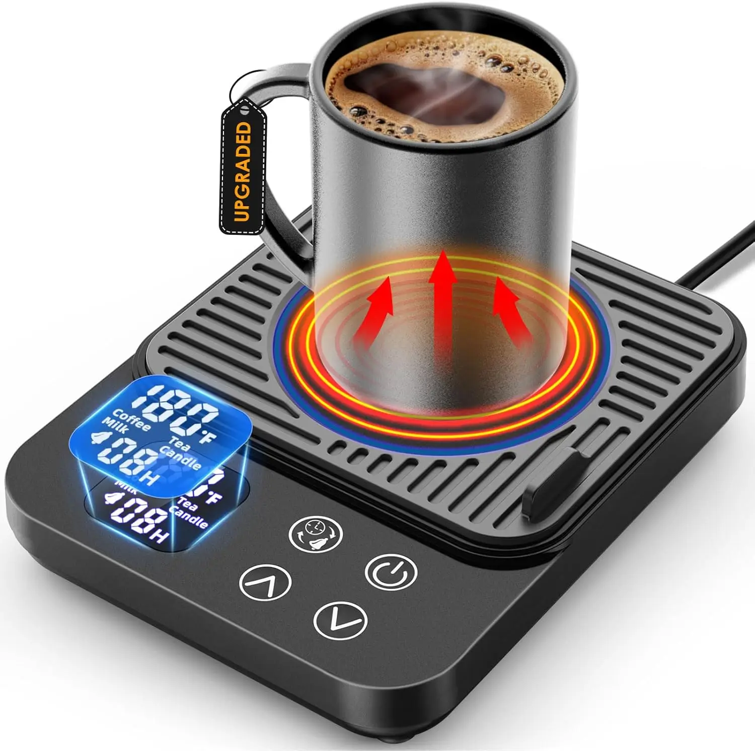 Mug Warmer-Ideas Coffee Accessories Candle Warmers Plate w/Auto On/Off Mugs Heater Electric Smart Gadgets,Candle Beverage Milk