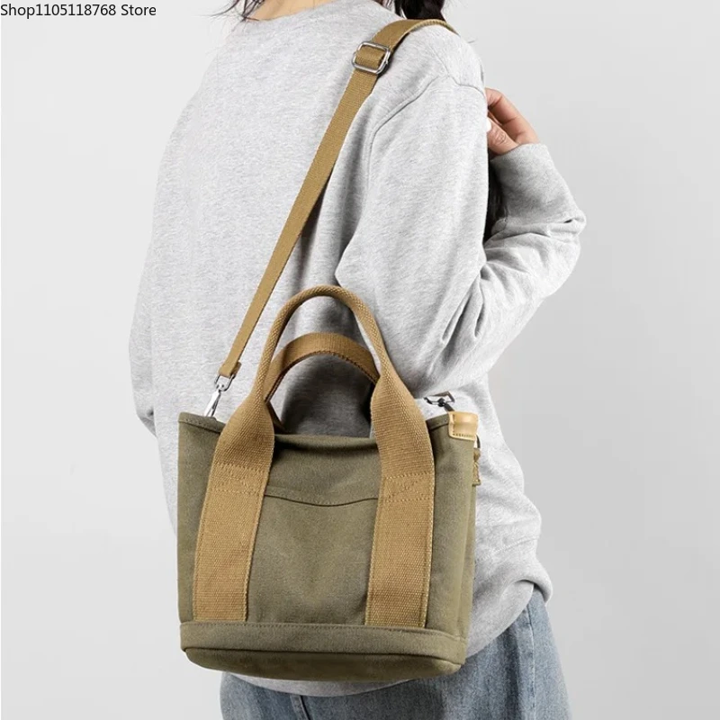 

Сумка через плечо, женская модная универсальная портативная однотонная холщовая сумка большой вместимости