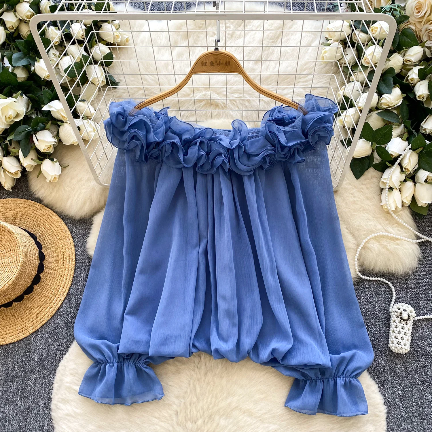 Elegant Sexy slash neck mesh long sleeve Top Women Korean Fashion hotsweet High Street Autumn Clothing