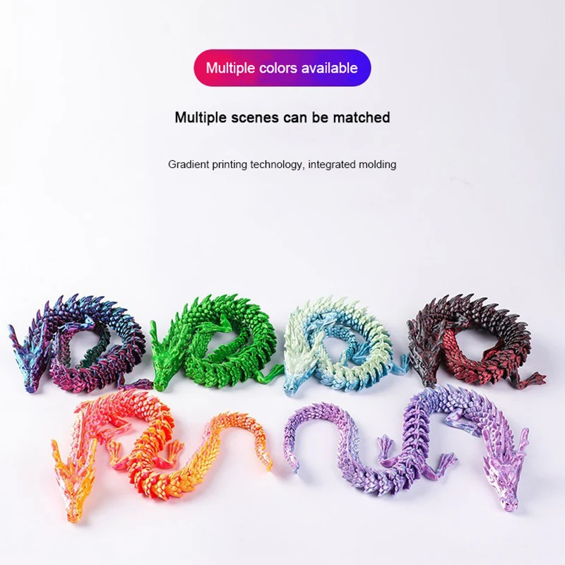 PLA environmental protection Chinese Loong, 3D printing dragon jewelry Chinese Loong scenic spot joint movable
