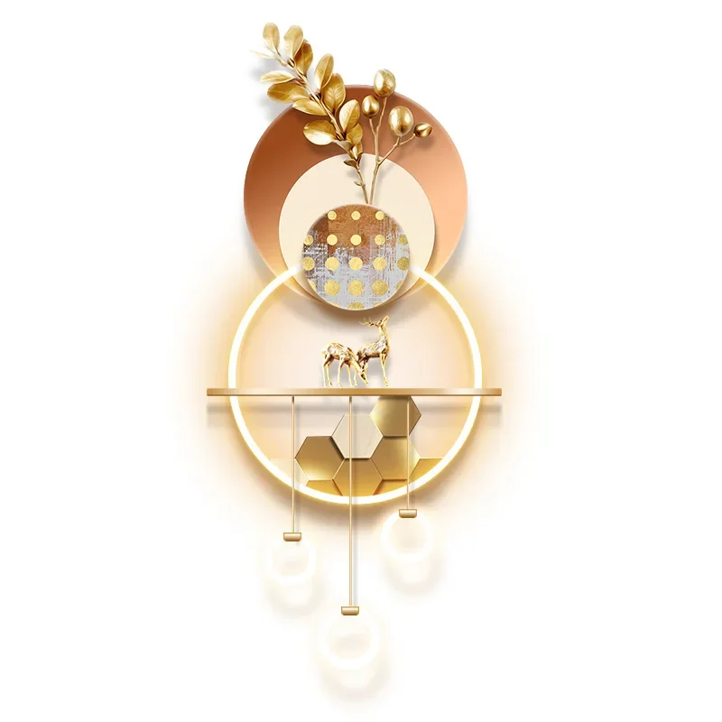 Fulu often, light luxury entrance decorative painting three-dimensional corridor aisle hanging painting led luminous lamp